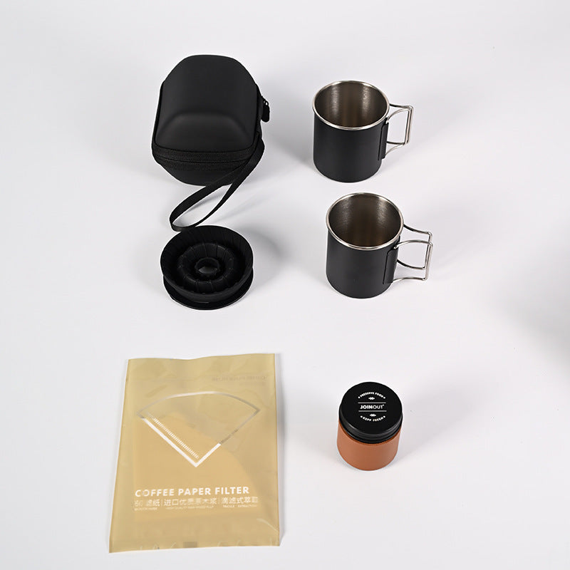 Portable Hand-Brewed Coffee Set with Silicone Filter Cup