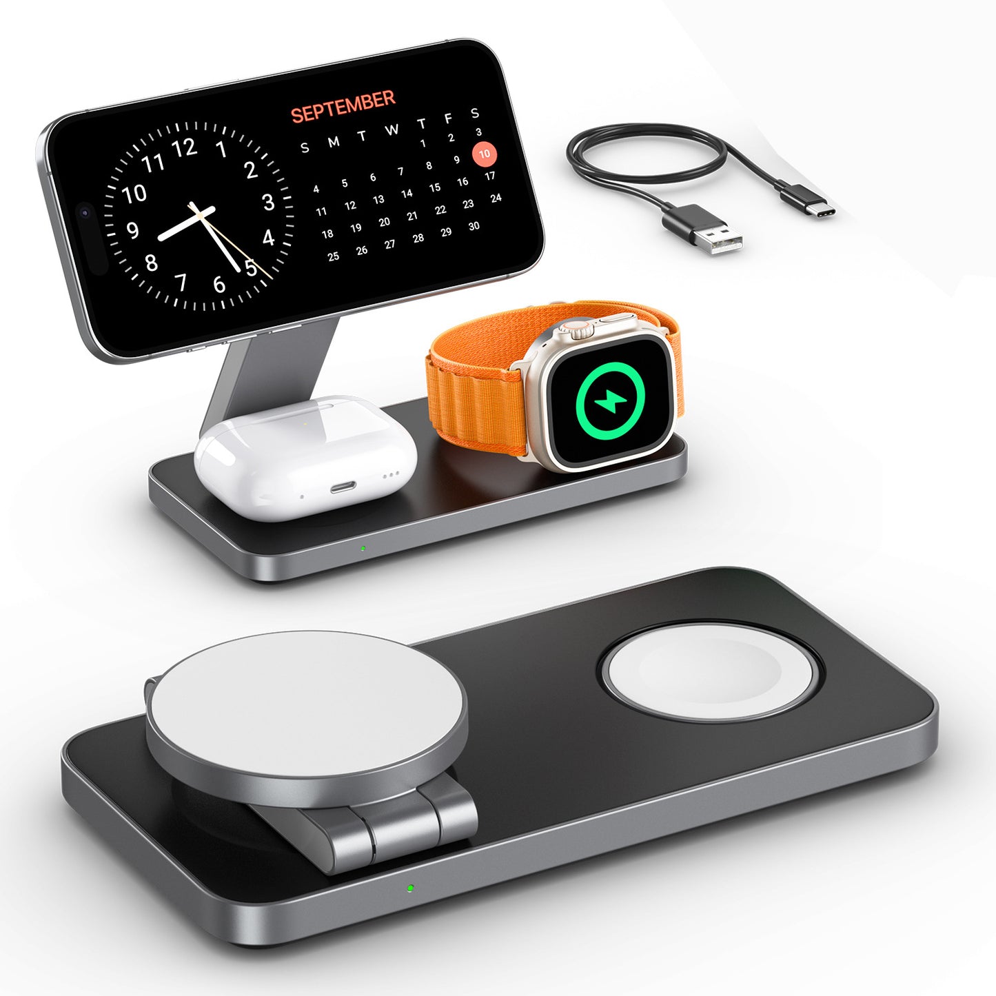 3-in-1 Magnetic Wireless Charger for iPhone Apple Watch AirPods