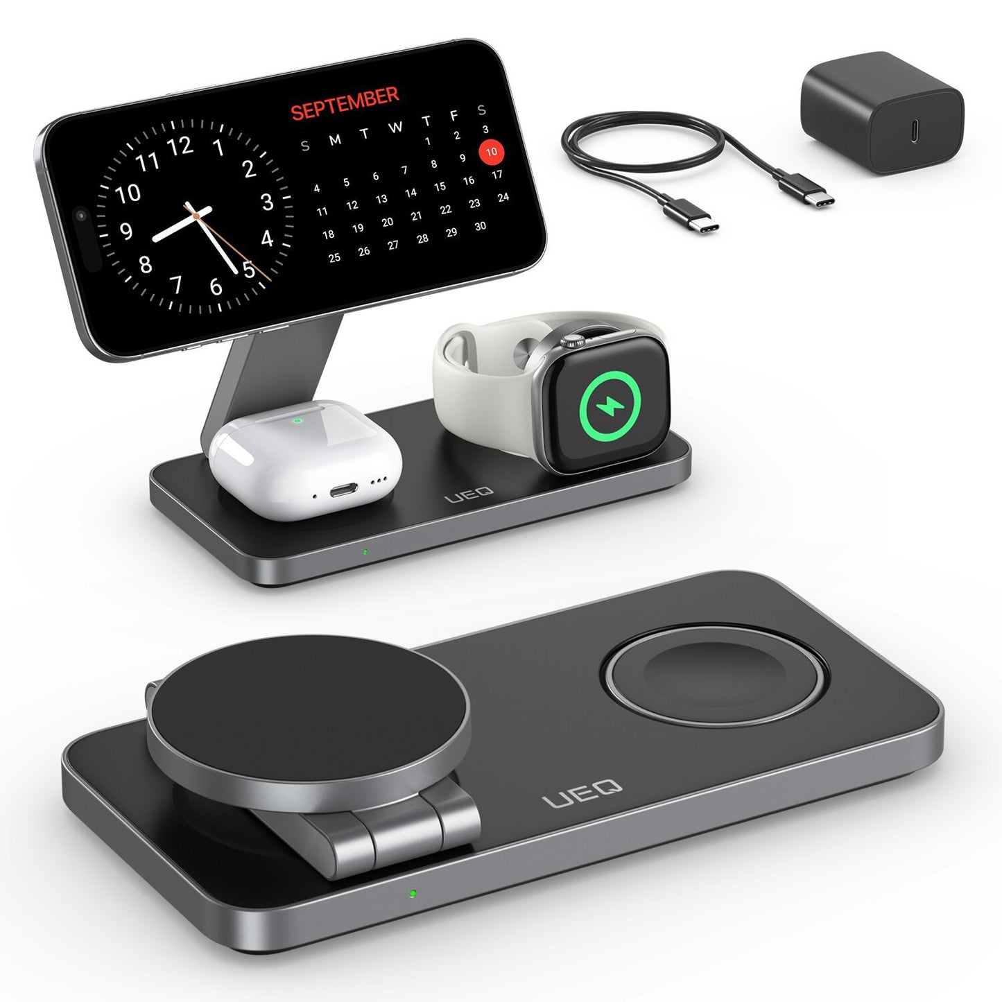3-in-1 Magnetic Wireless Charger for iPhone Apple Watch AirPods